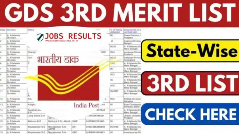 India Post Office GDS 3rd Merit List 2024